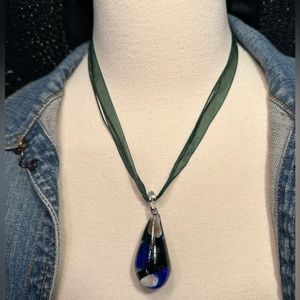 Handmade Necklace w/Teardrop Pendant